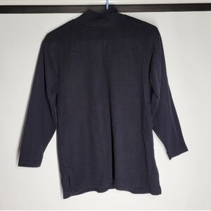 Blue Turtleneck Sweater Fine Knit